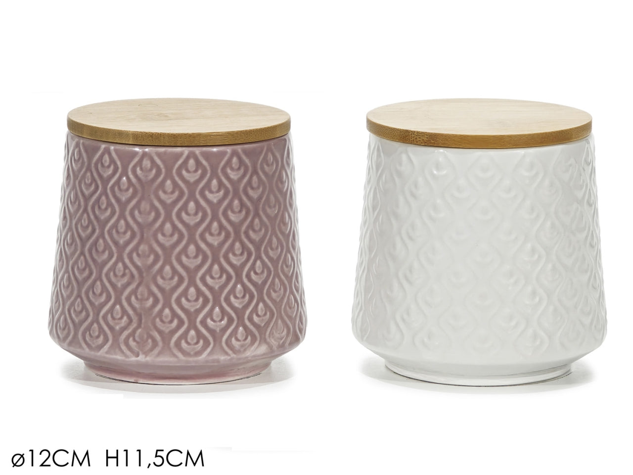 Barattolo con coperchio ermetico in bamboo in 2 assortimenti