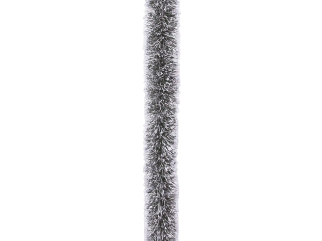 Filo decorativo natalizio argento e verde con punte bianche e cavallotto 150x2,70mm