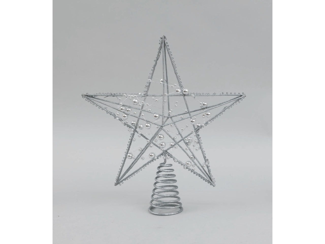 Puntale per albero a stella argento 23x28,5hcm