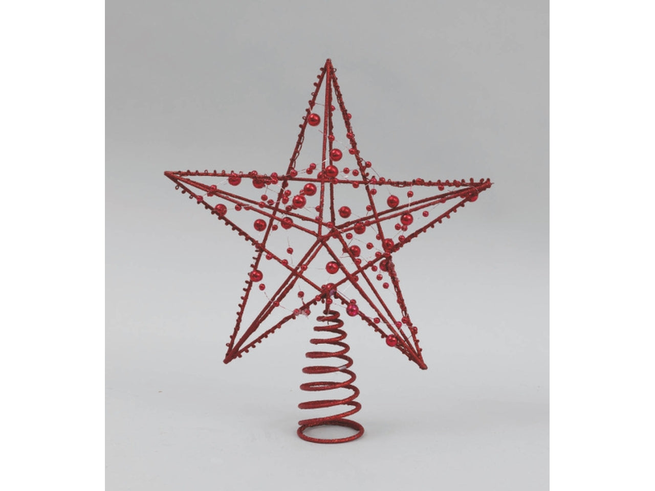 Puntale per albero a stella rosso 23x28,5hcm