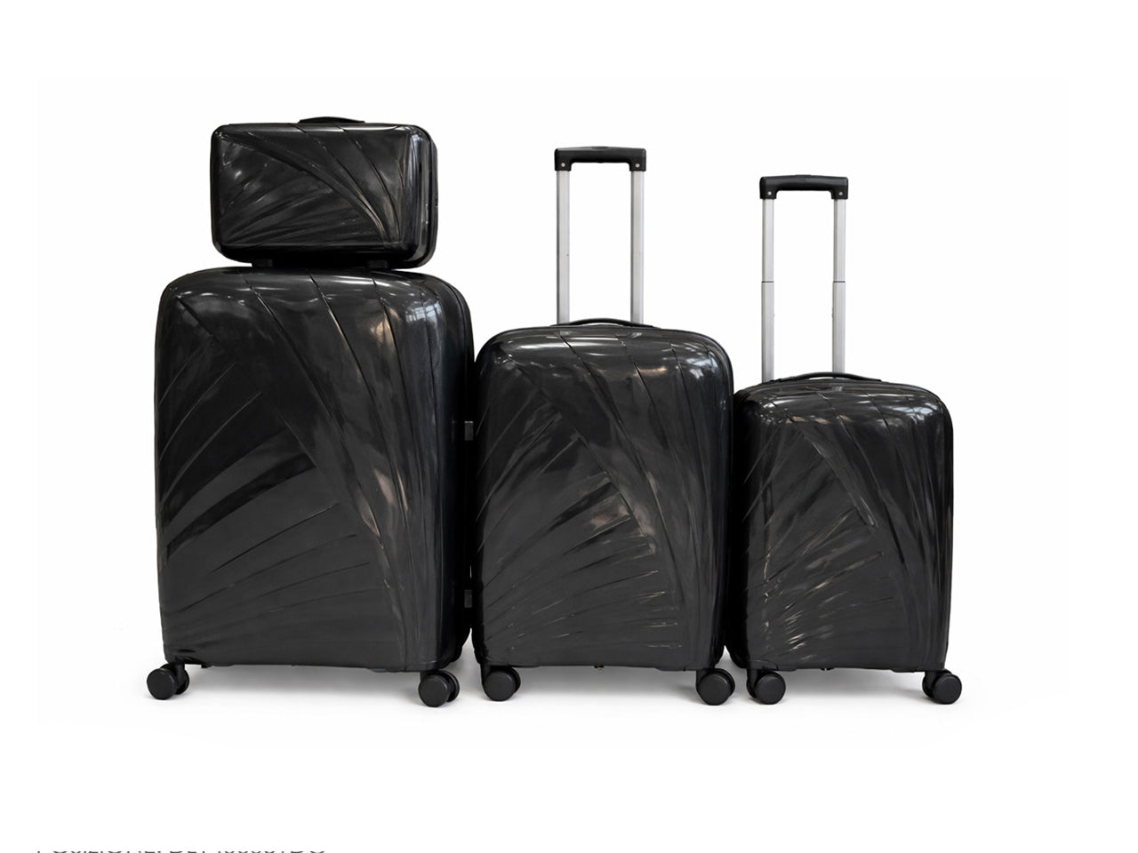 Set da 4 valigie 35/51/61/71cm hawaii nero