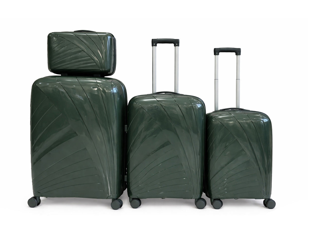 Set da 4 valigie 35/51/61/71cm hawaii verde scuro