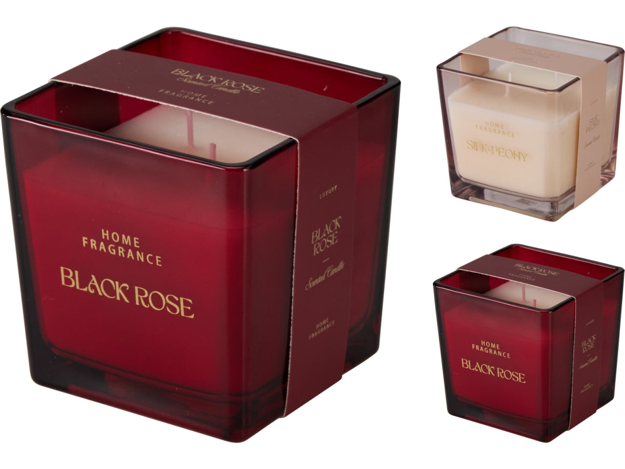 Candela profumata in bicchiere di vetro 10cm, 2 fragranze assortite