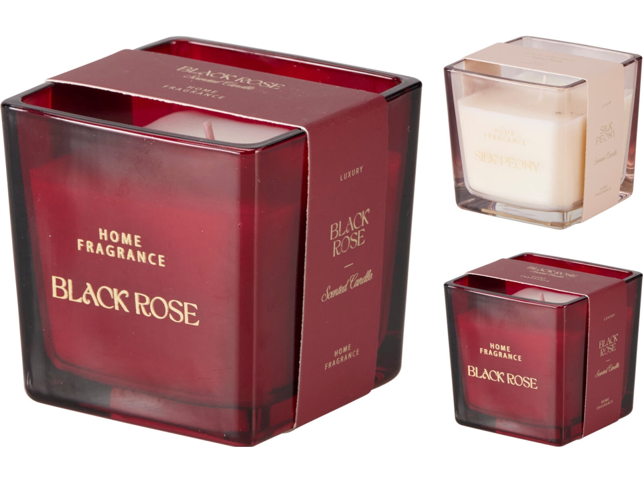 Candela profumata in vetro 8cm, 2 fragranze assortite