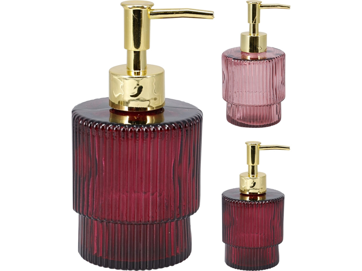 Dosatore sapone in vetro 8x14cm, 2 colori assortiti