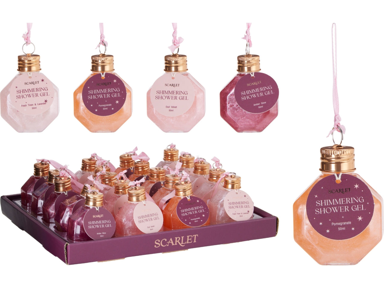 Gel bagno e doccia natalizio 55ml, 4 colori assortiti