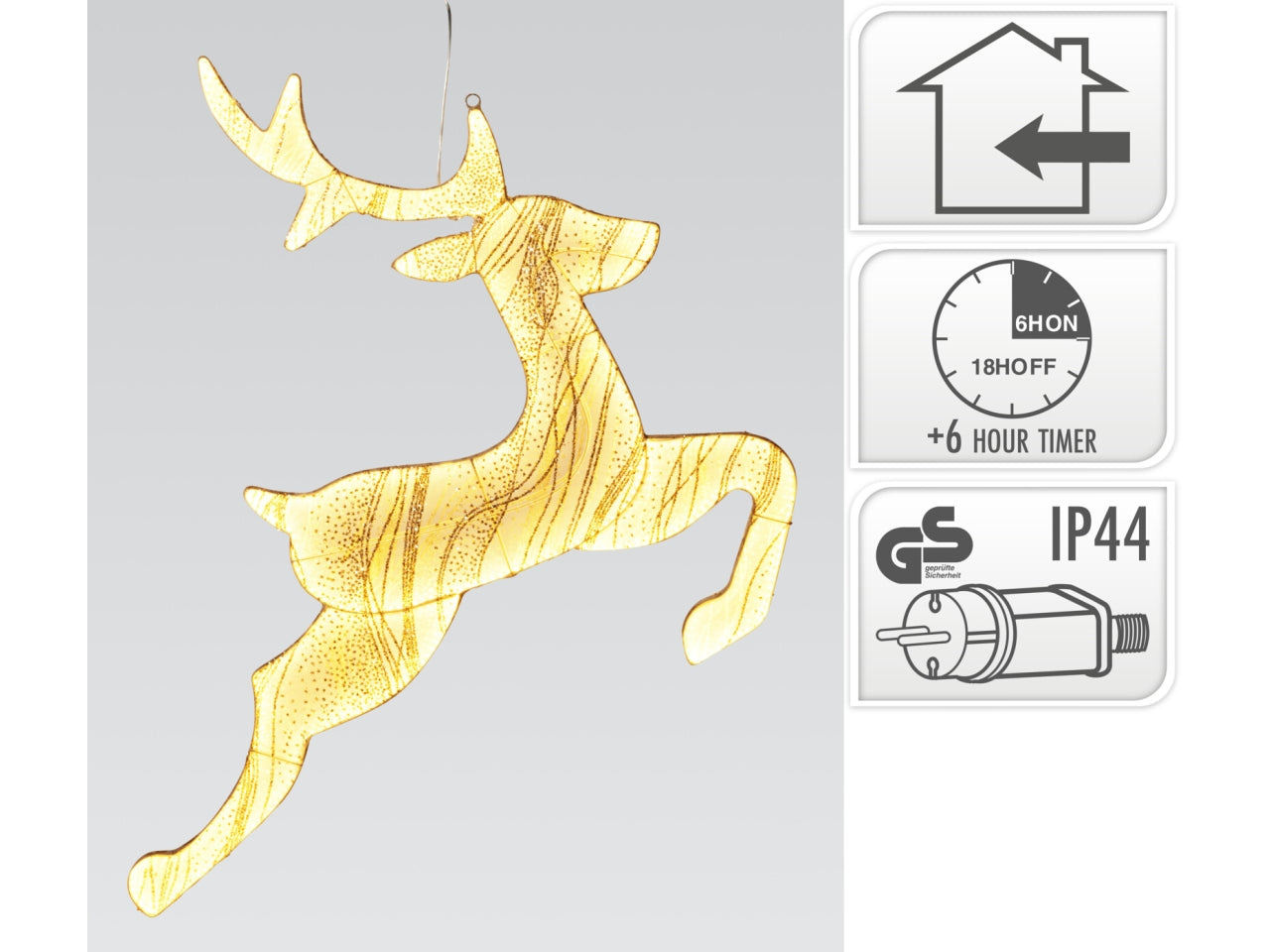 Renna natalizia 79x73cm con 540led oro