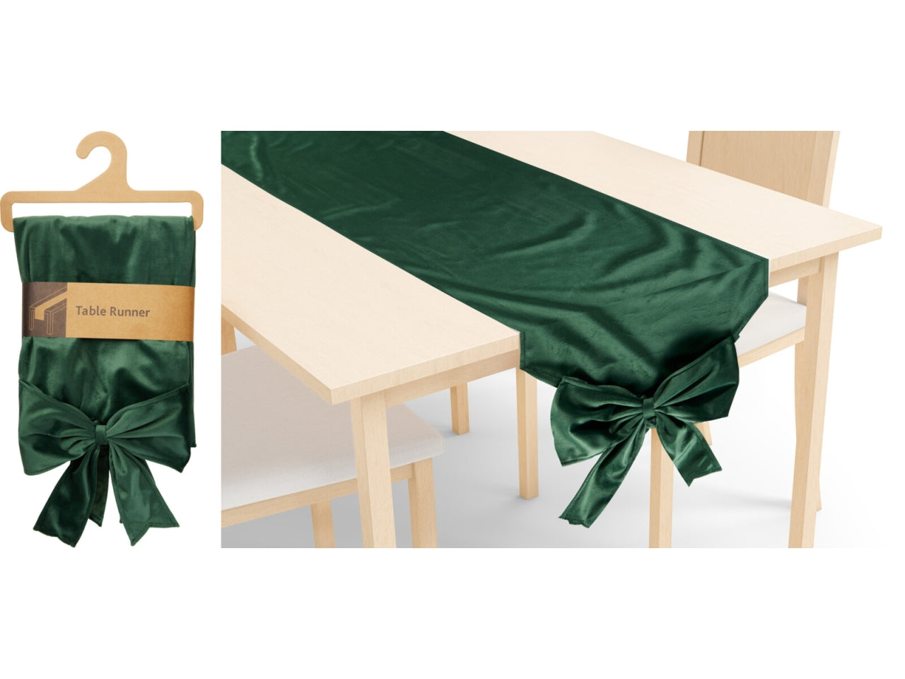 Runner natalizio da tavola 33x240cm verde