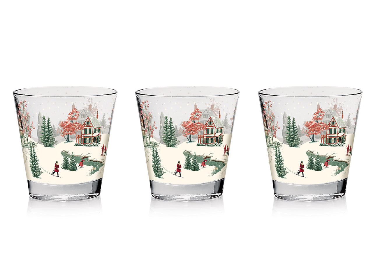Set 3 bicchieri Sogno d'inverno da acqua in vetro 250cc