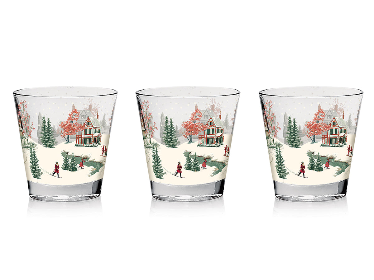 Set 3 bicchieri Sogno d'inverno da acqua in vetro 250cc