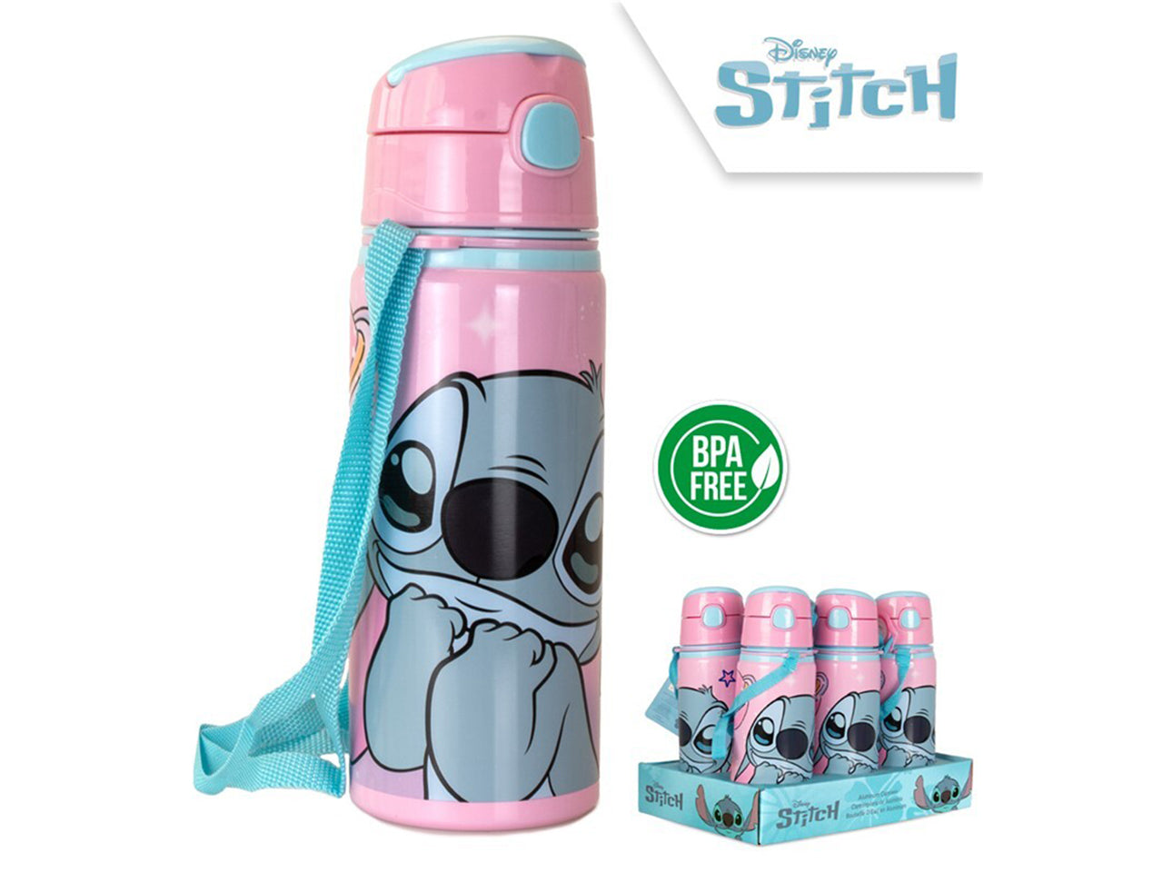 Stitch borraccia in alluminio con manico 600ml