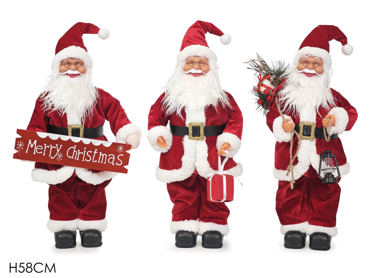 Babbo Natale 58cm in 3 assortimenti