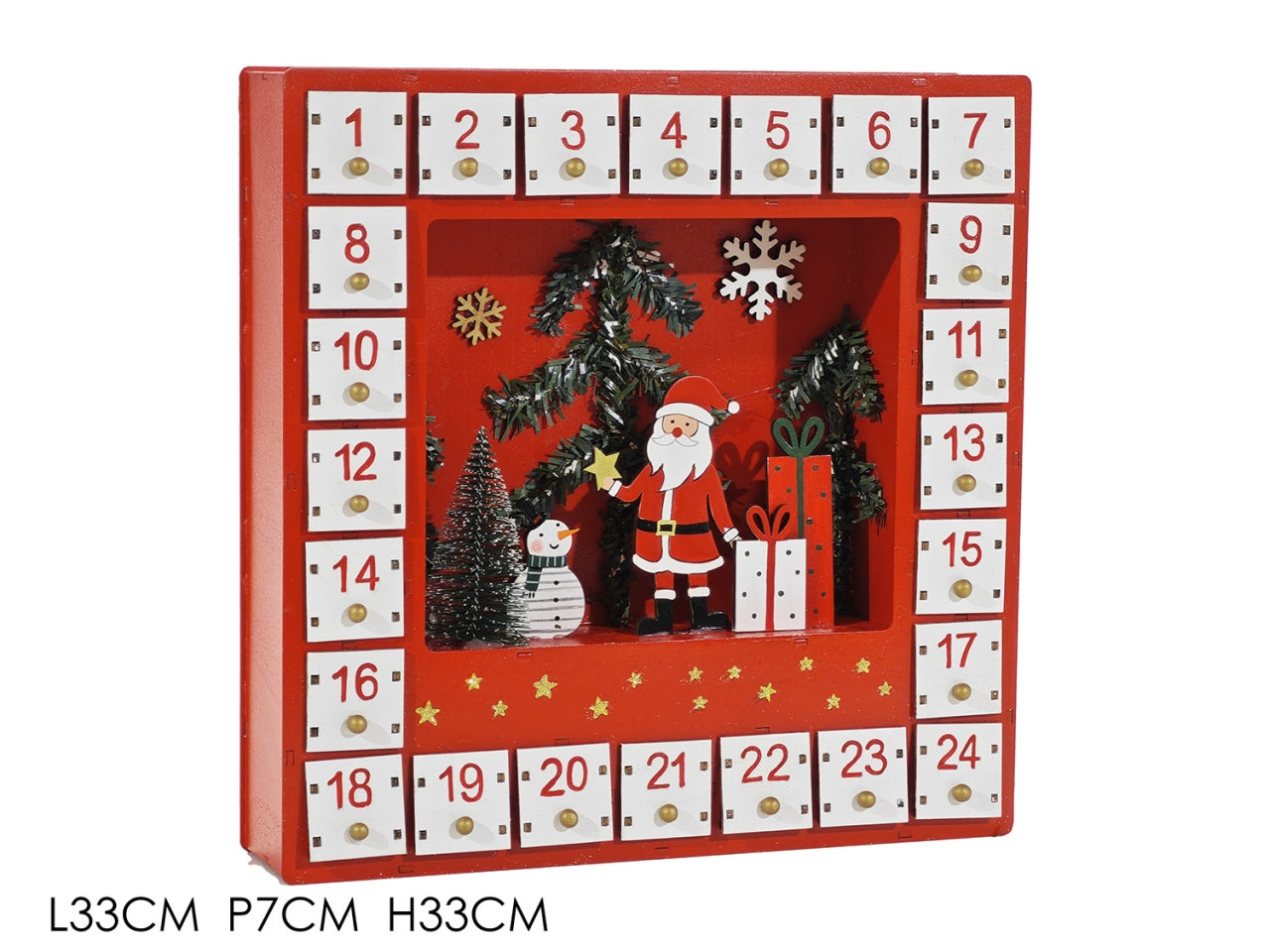 Calendario dell'avvento 33x7xh33cm in mdf