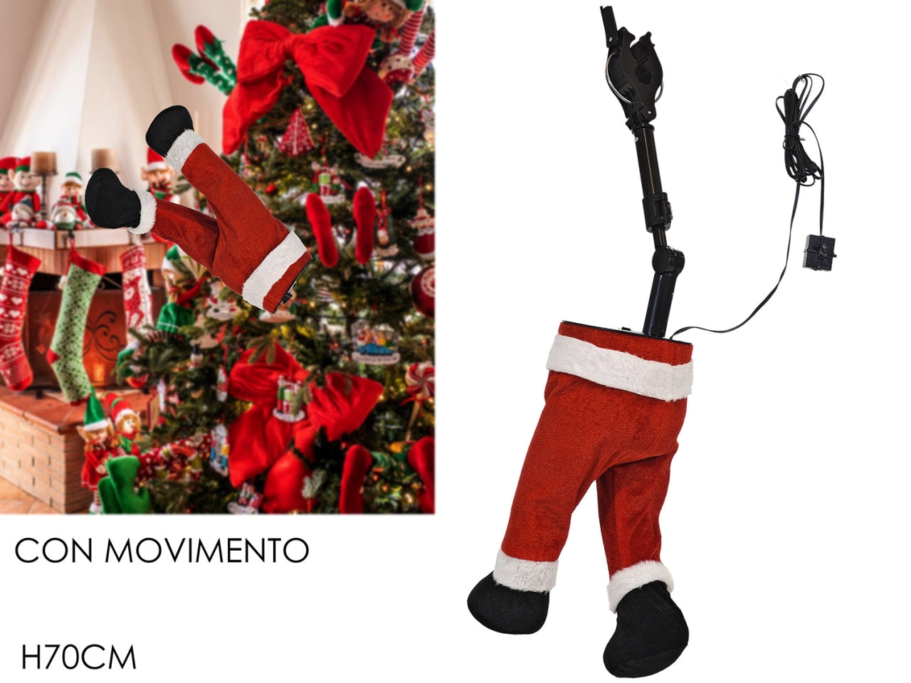 Gambe Babbo Natale 70cm con movimento