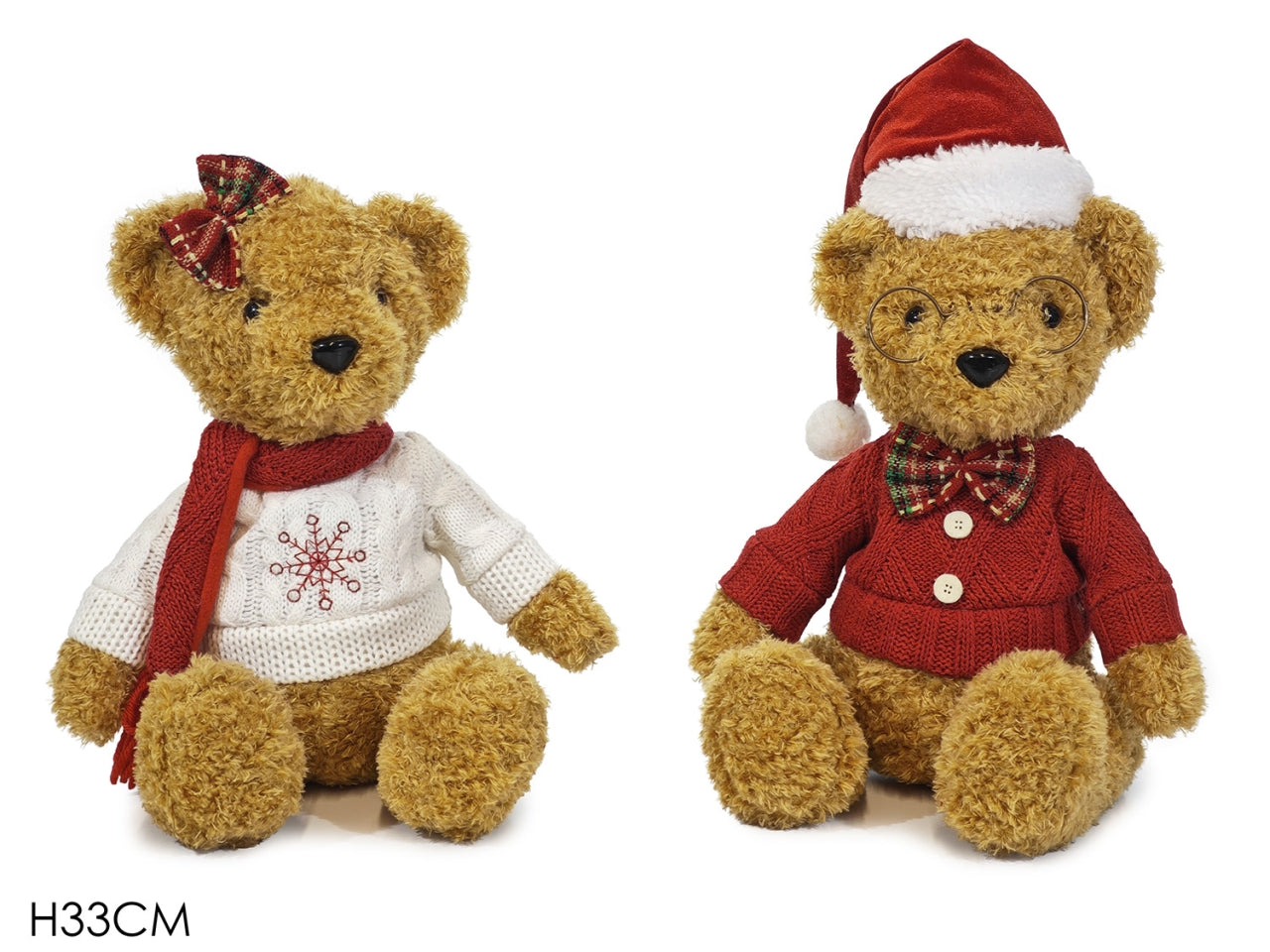 Orso peluche seduto h.33cm in 2 assortimenti