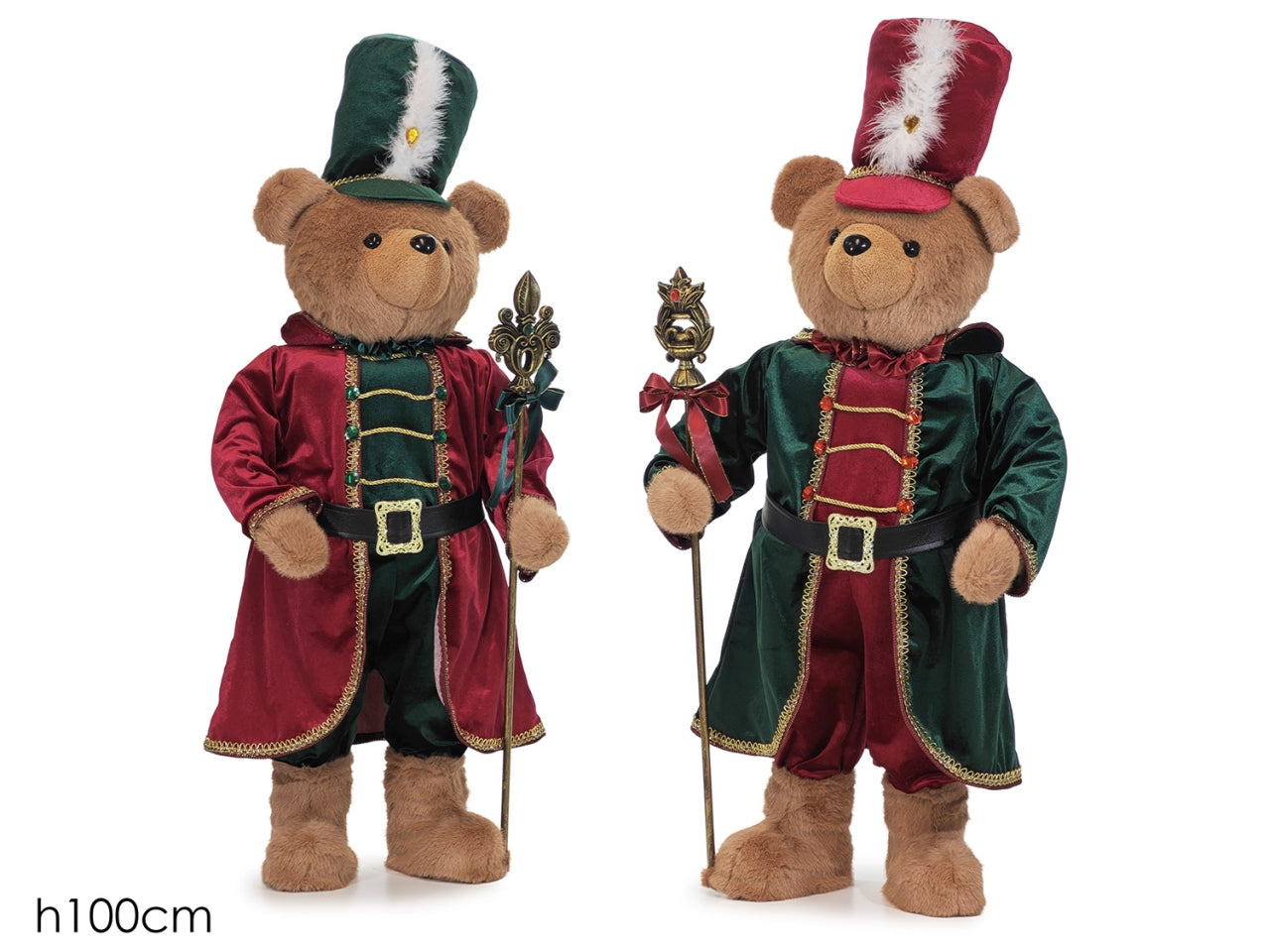 Orso soldatino maxi 100cm in poliestere,2 assortimenti