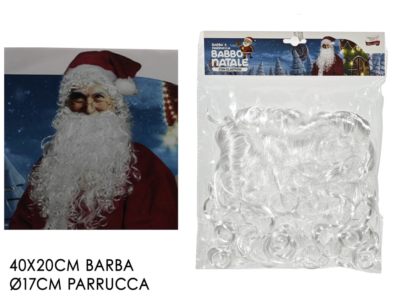 Parrucca e barba babbo natale