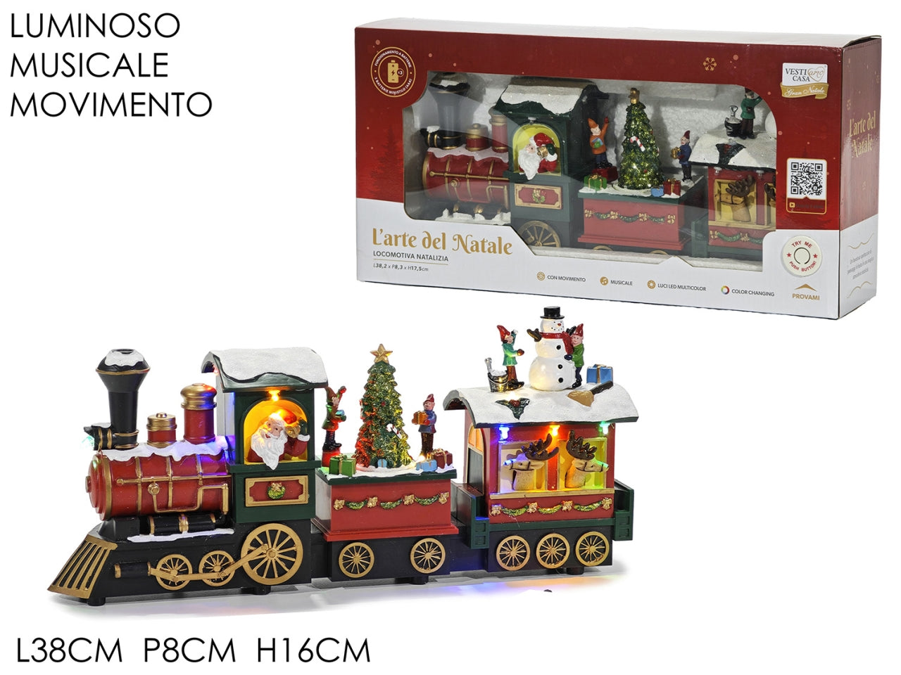 Treno 38xh.16cm con luci, suoni e movimento
