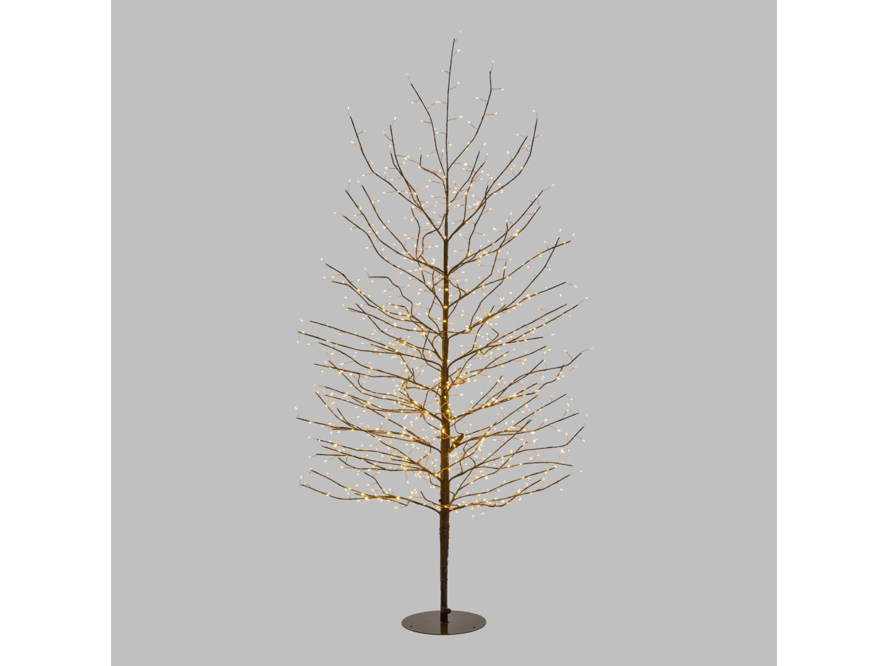 Albero ramo tiglio marrone h150cm con 640 microled bianco caldo, gioco di luce flashled diamond, rami modellabili, IP44 interno/esterno
