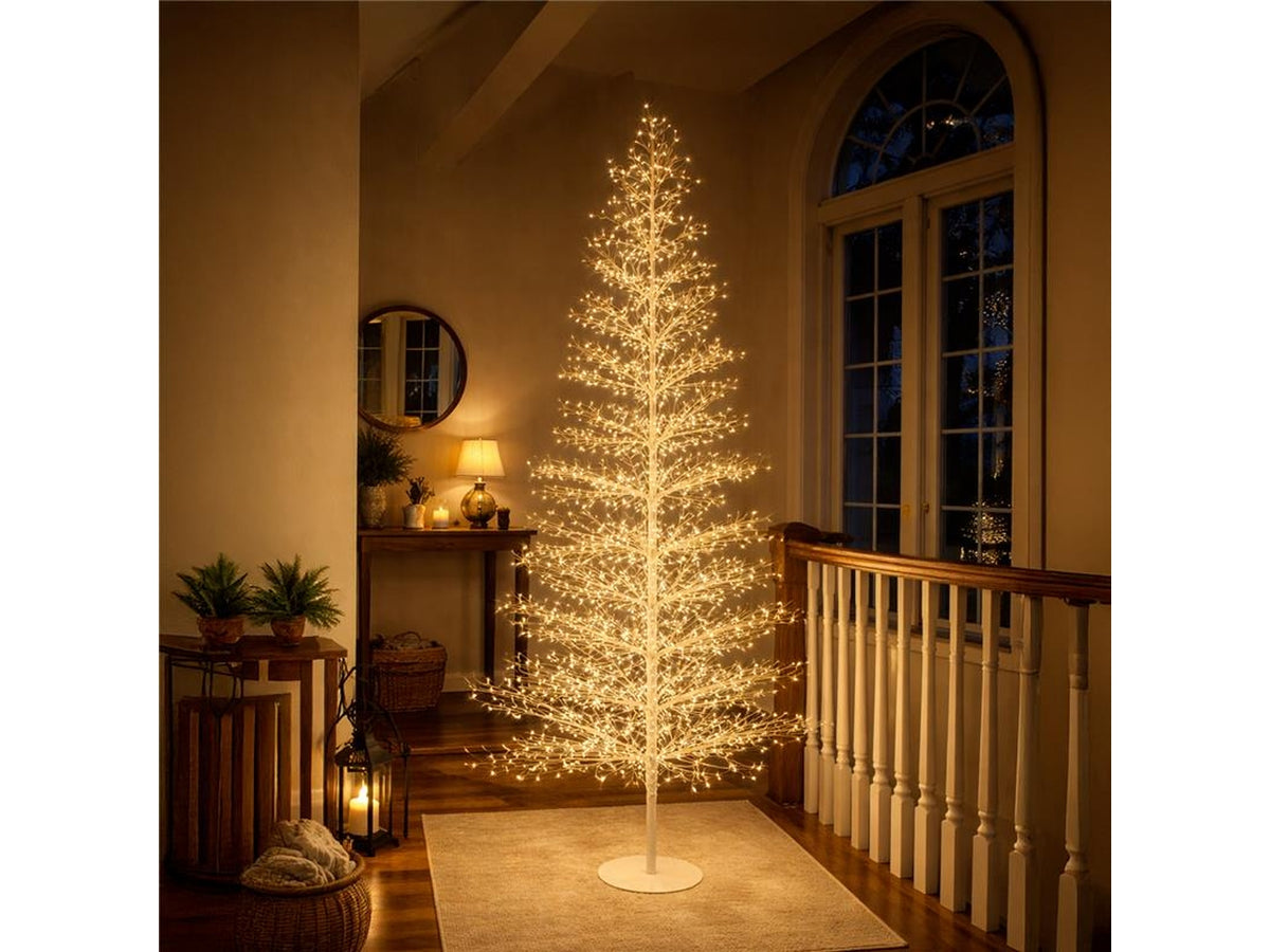 Albero Tiglio 230cm ramo bianco con 2432 microled bianco caldo per uso interno/esterno