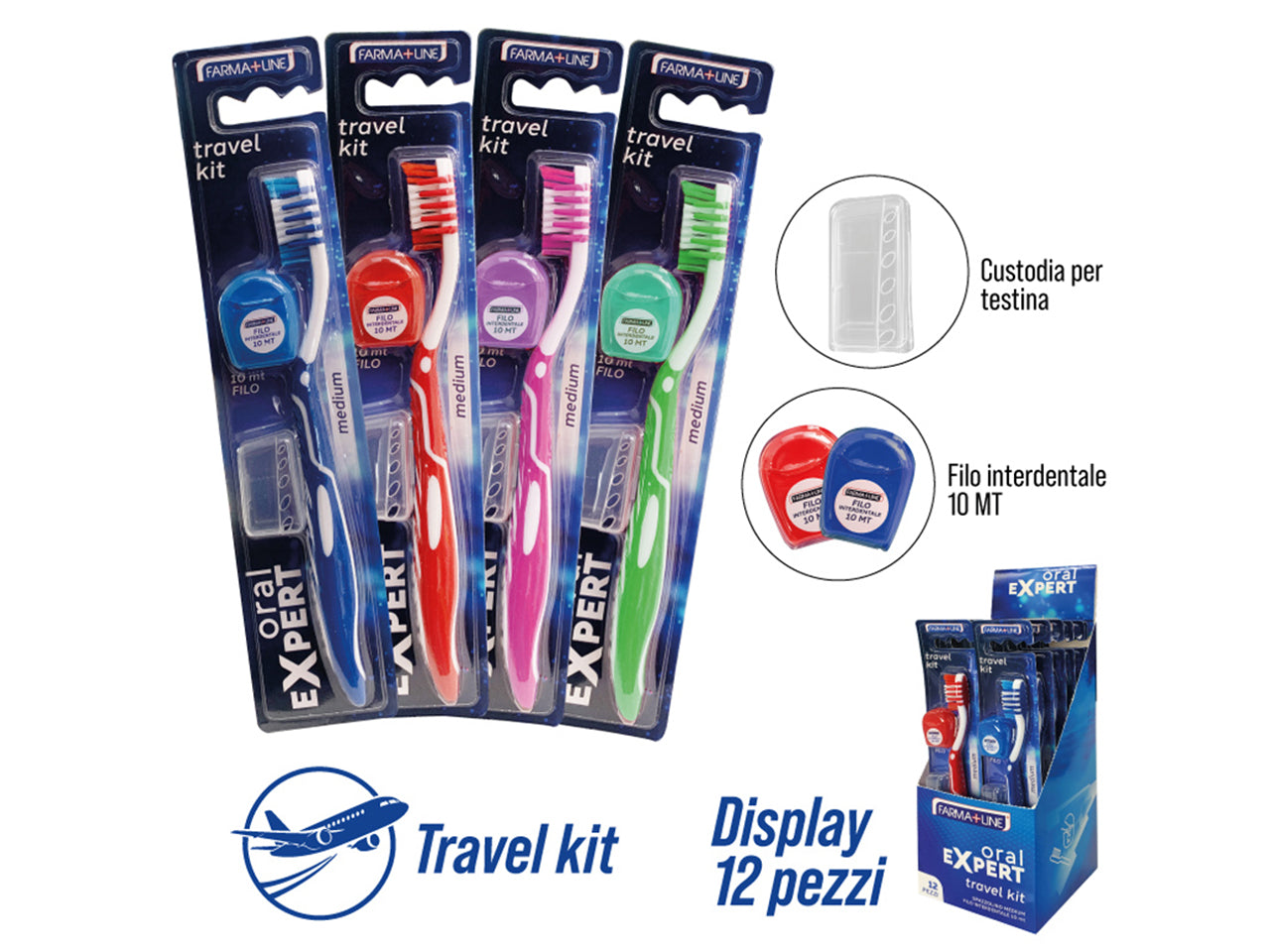 Irge spazzolino travel con cappuccio e filo interdentale
