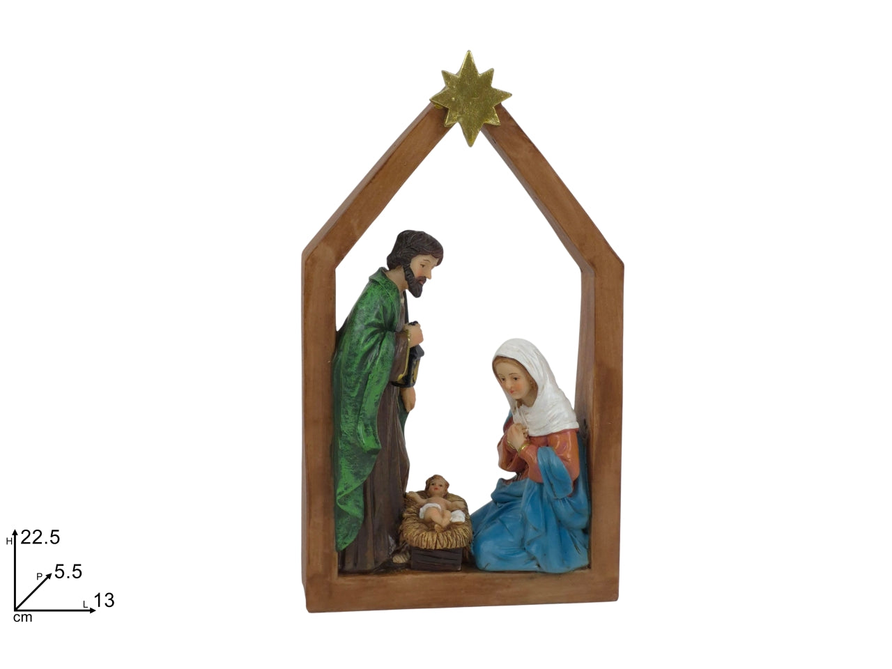 NativitÃ  con stella cometa 22,5cm in resina