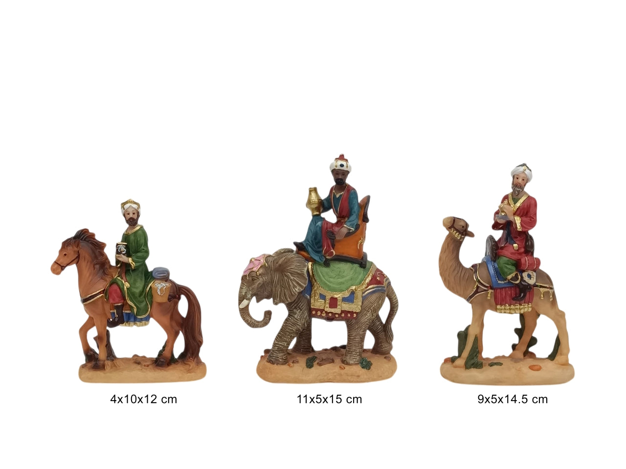 Re magi per nativitÃ  9cm set 3 pezzi in resina