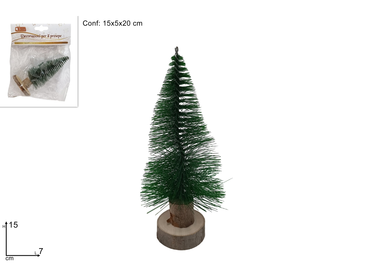Albero abete verde 15cm