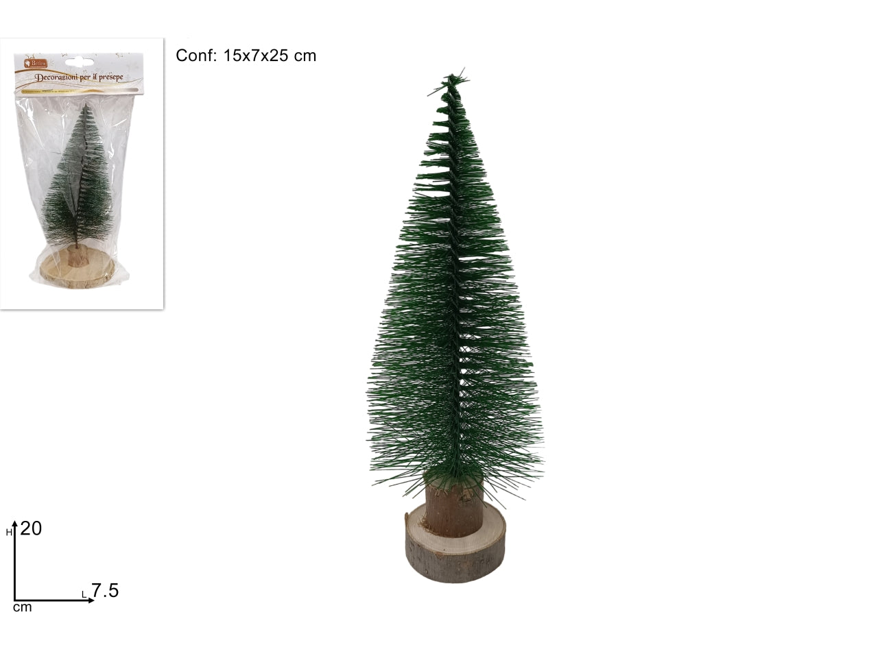 Albero abete verde 20cm