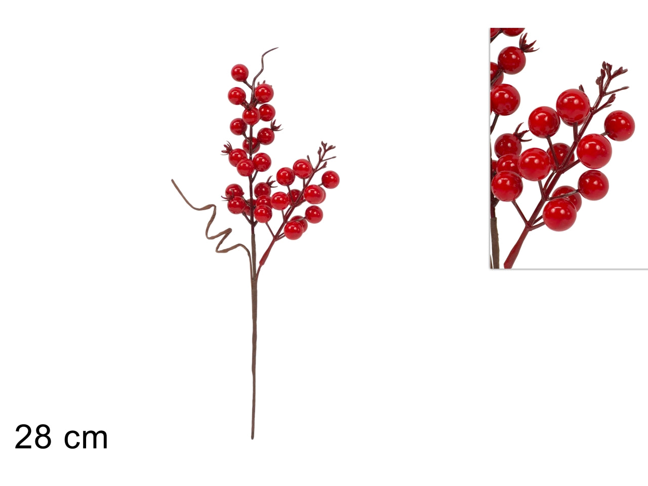 Ramo 28 cm con bacche rosse