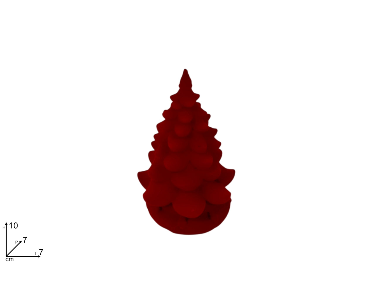 Albero 10cm effetto floccato bordeaux