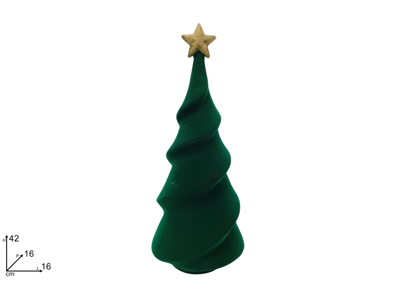 Albero decorativo 42cm effetto velluto verde