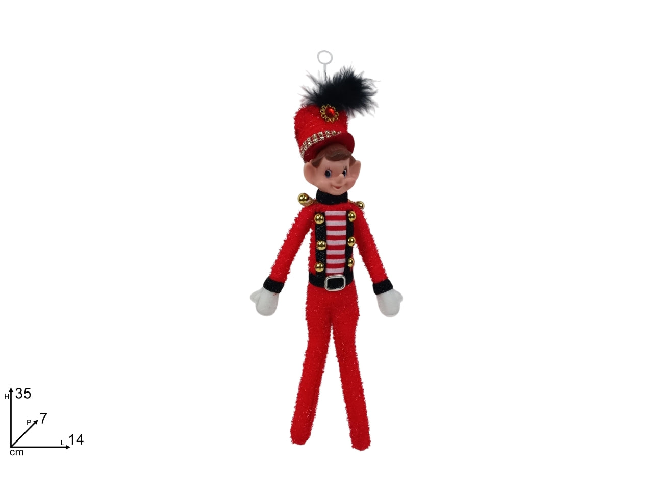 Elfo 35cm con cappello rosso