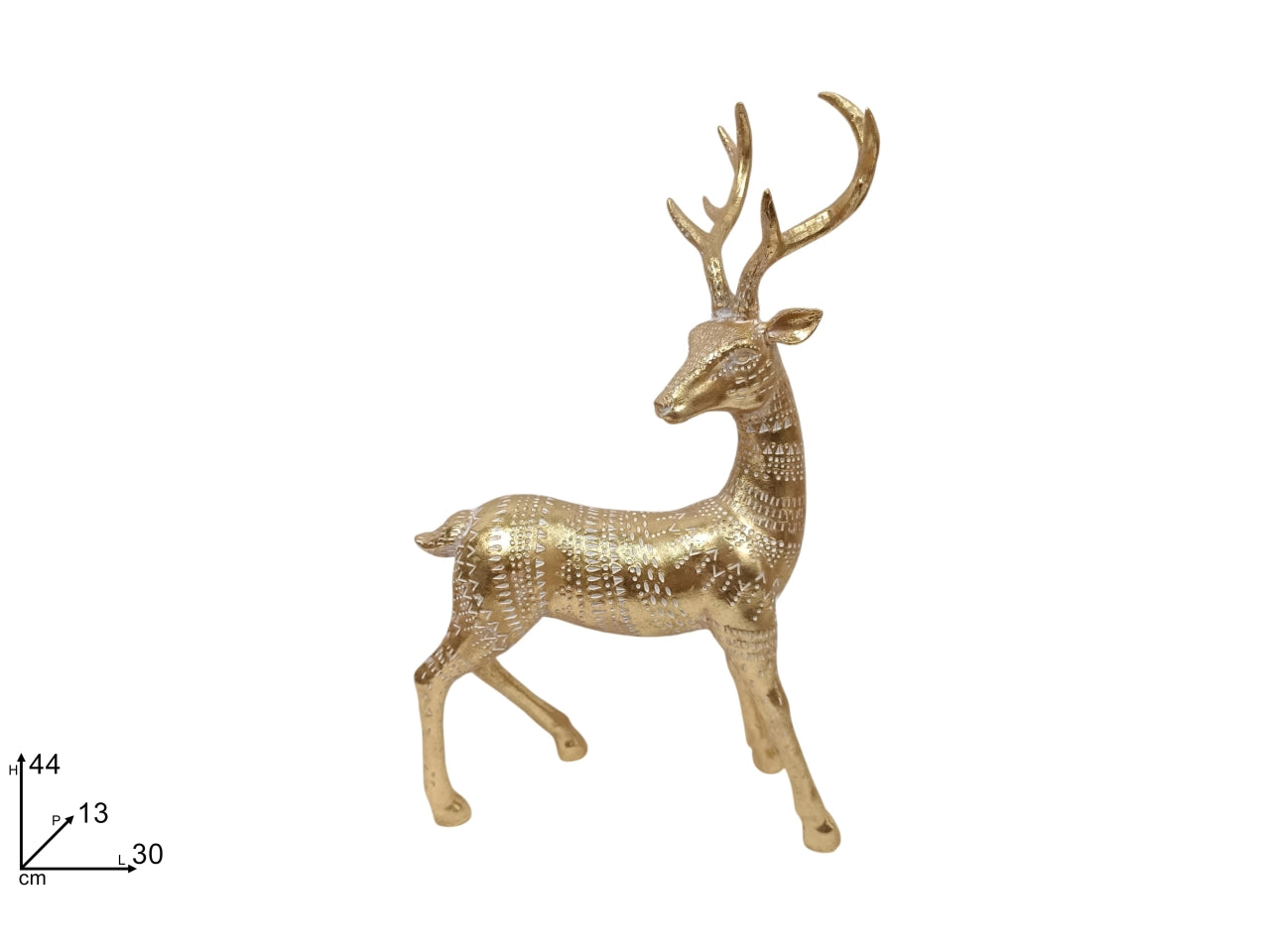 Renna decorata oro 44cm