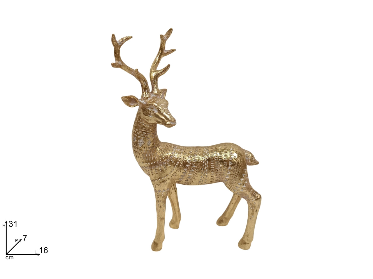 Renna decorata oro 31cm