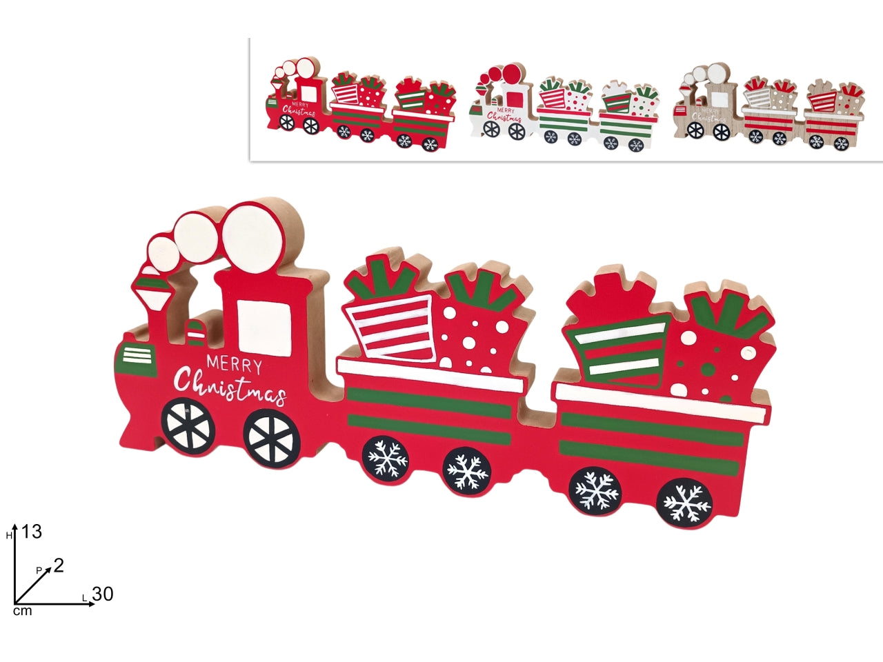 Treno in legno 30cm 3 assortimenti