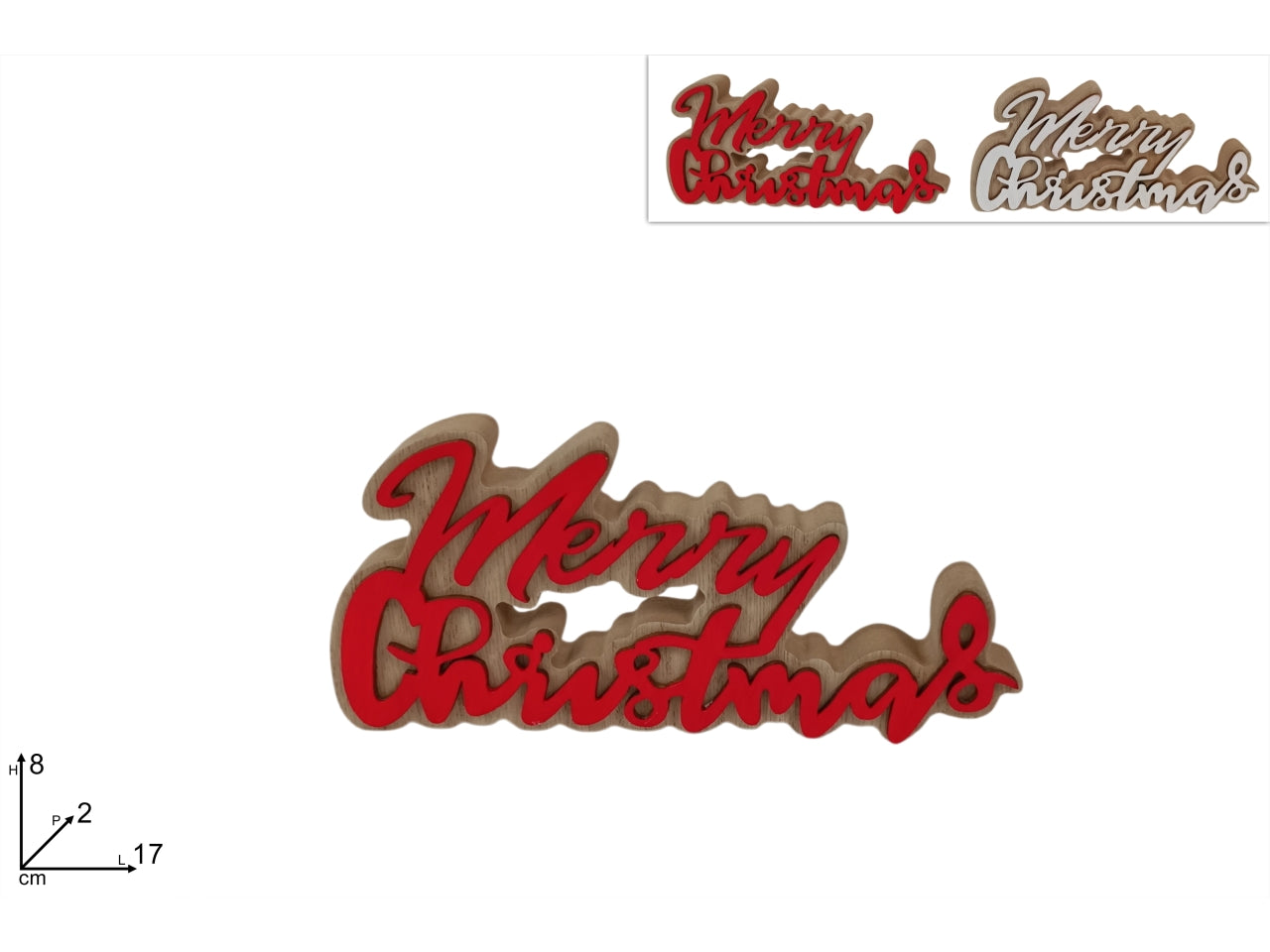 Scritta in legno "Merry Christmas"