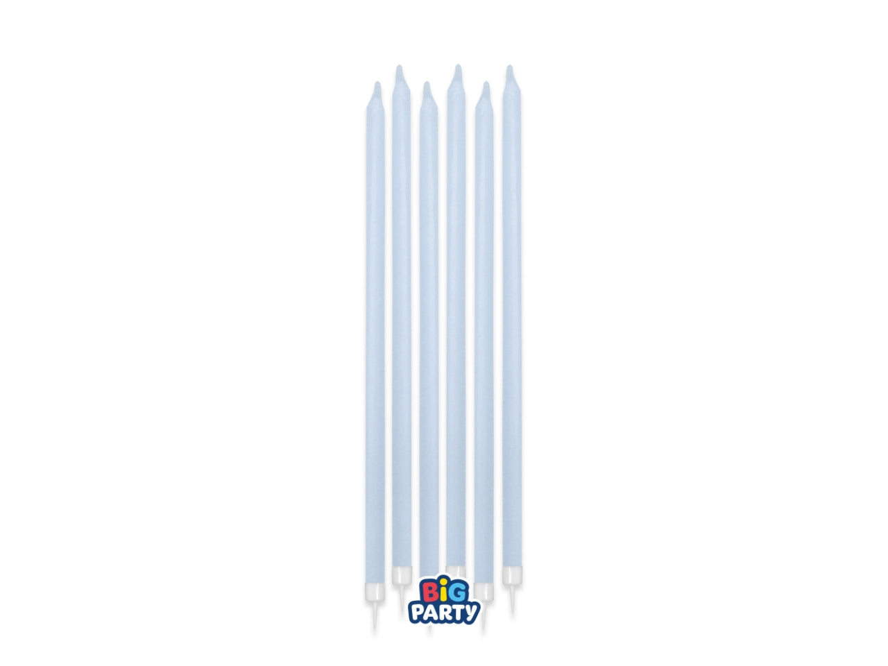 Candeline matite celeste baby 15cm + supporto set da 12 candeline
