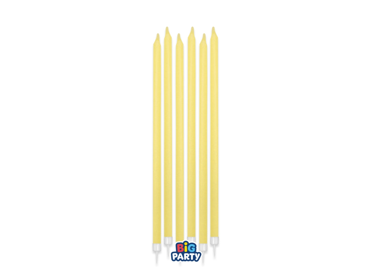 Candeline matite giallo baby 15cm + supporto set da 12 candeline