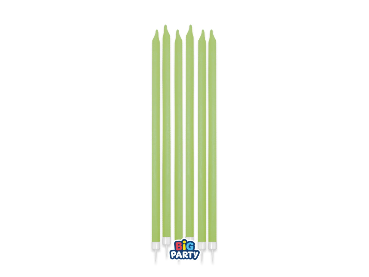 Candeline matite verde oliva 15cm + supporto set da 12 candeline
