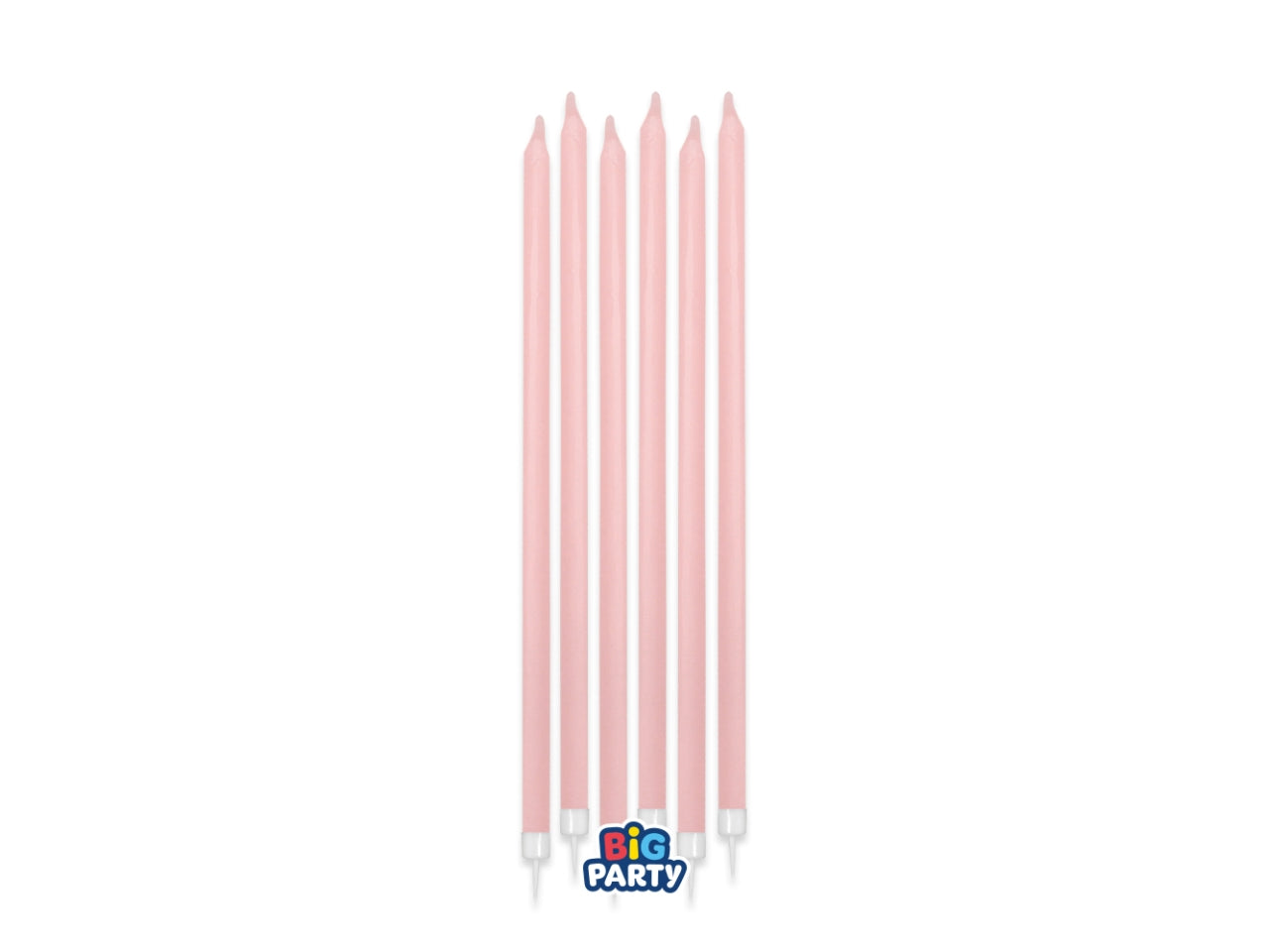 Candeline matite rosa baby 15cm + supporto set da 12  candeline