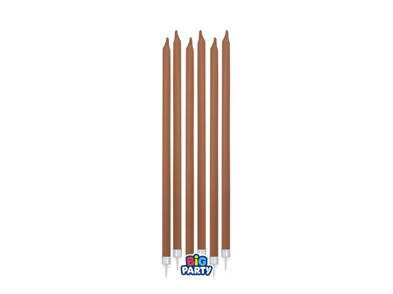 Candeline matite cappuccino 15cm + supporto set da 12 candeline