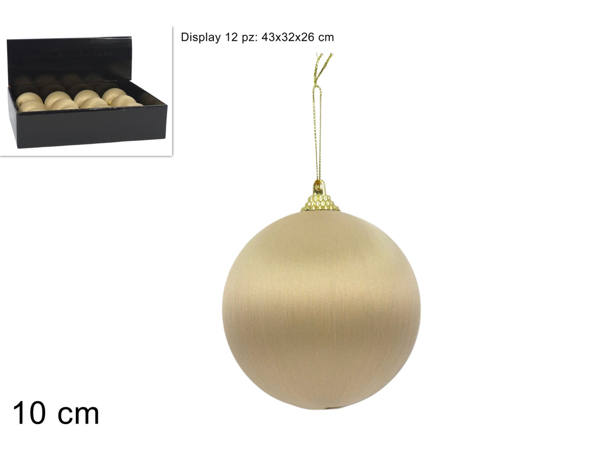 Pallina natalizia a filo beige da 10cm