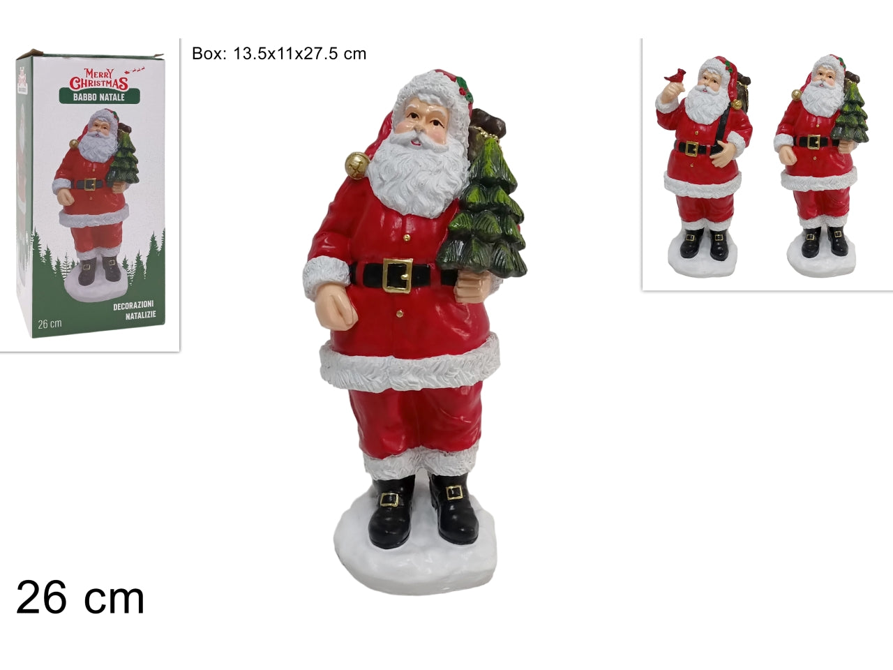 Babbo natale decorativo da 26cm, 3 assortimenti