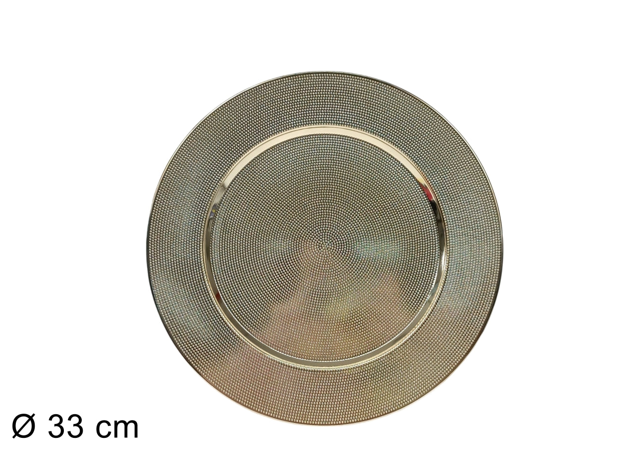 Sottopiatto oro con decoro zigrinato da 33cm