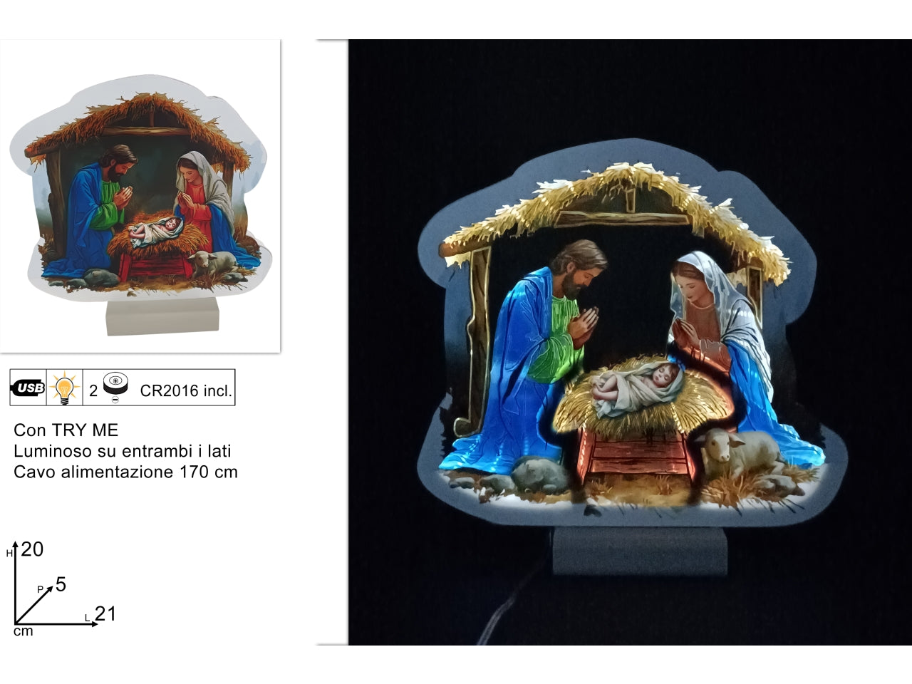 NativitÃ  luminosa 3d, 20cm