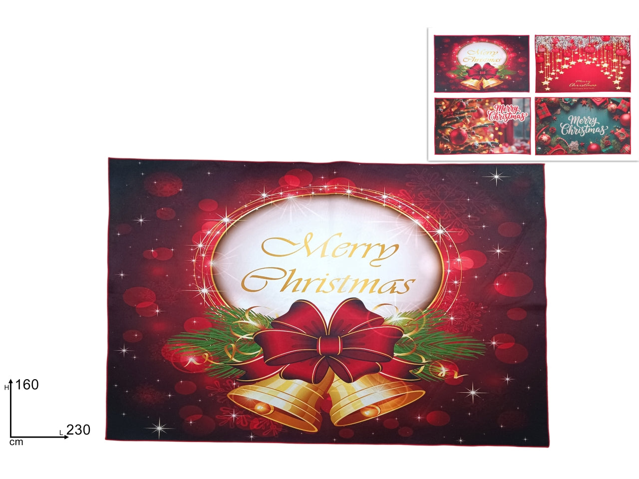 Tappeto natalizio 160x230cm, 4 fantasie assortite