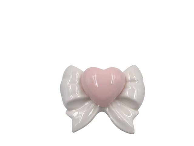 Fiocco in ceramica rosa 5cm