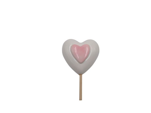 Cuore in ceramica rosa 12cm