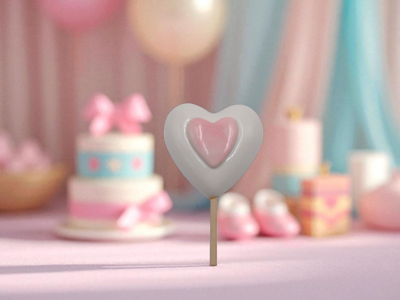 Cuore in ceramica rosa 12cm